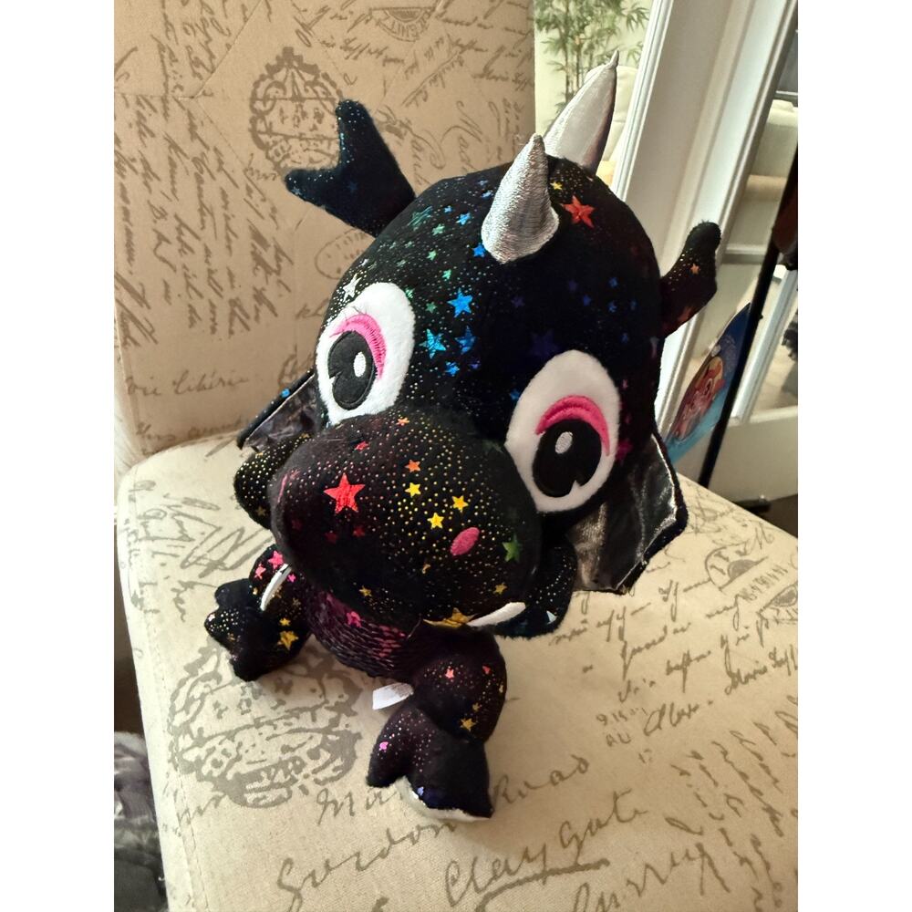 Caravan Softoys Metallic Sequins Dragon Silver 12" plush